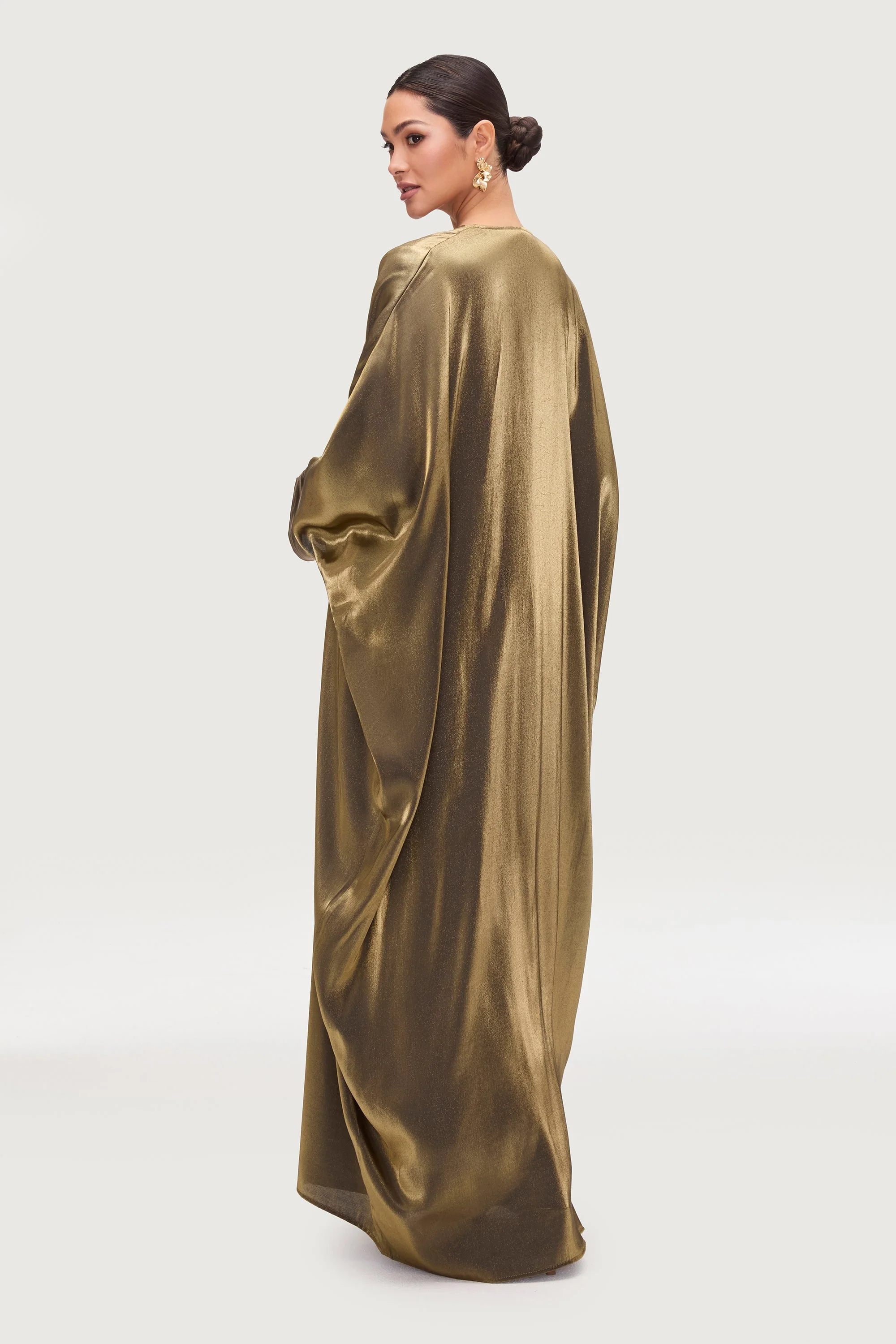 Zara Satin Open Abaya - Zaytoon - Image 6